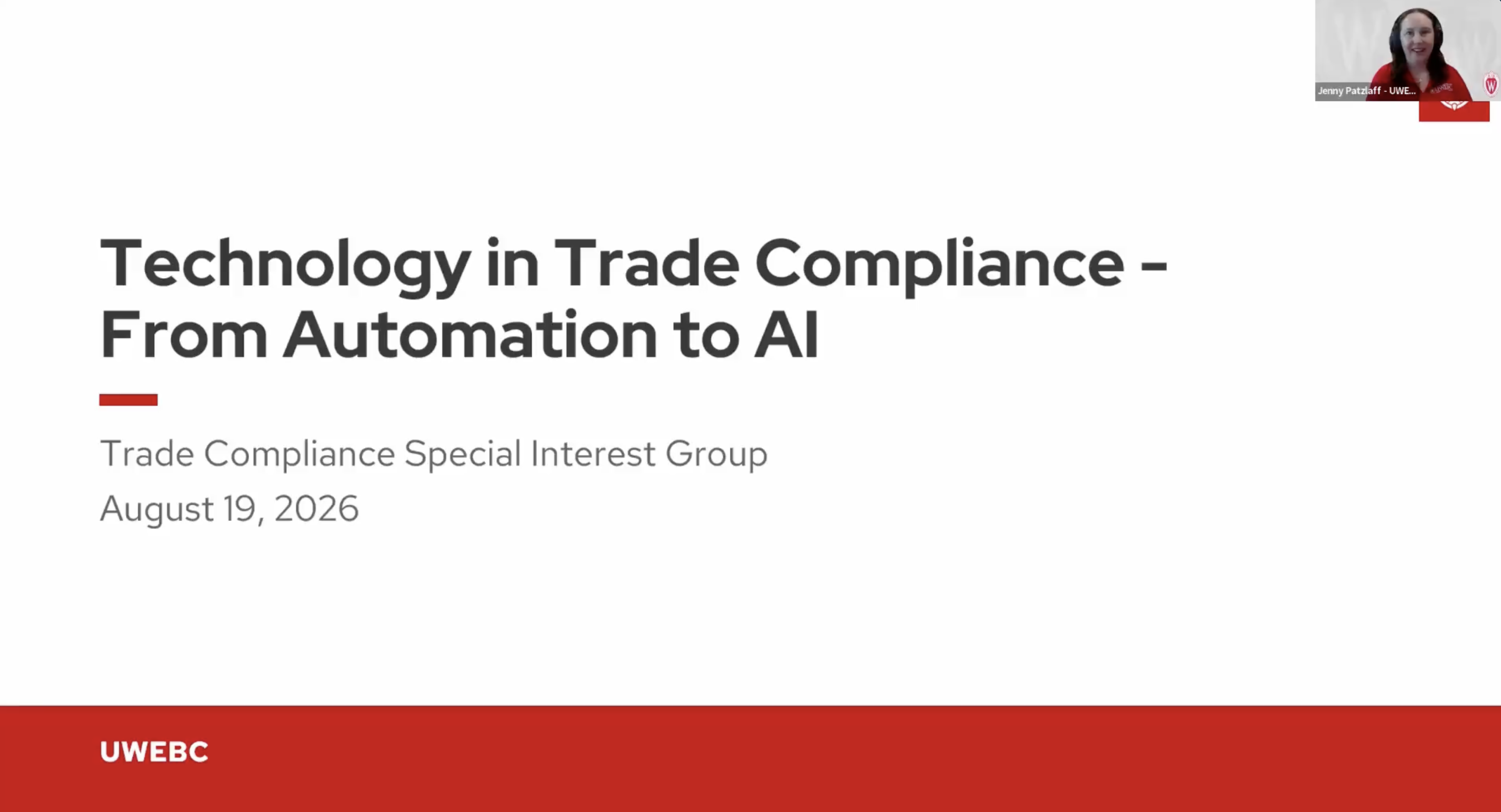 1. Video Presentation: Technology in Trade Compliance - From Automation to AI thumbnail